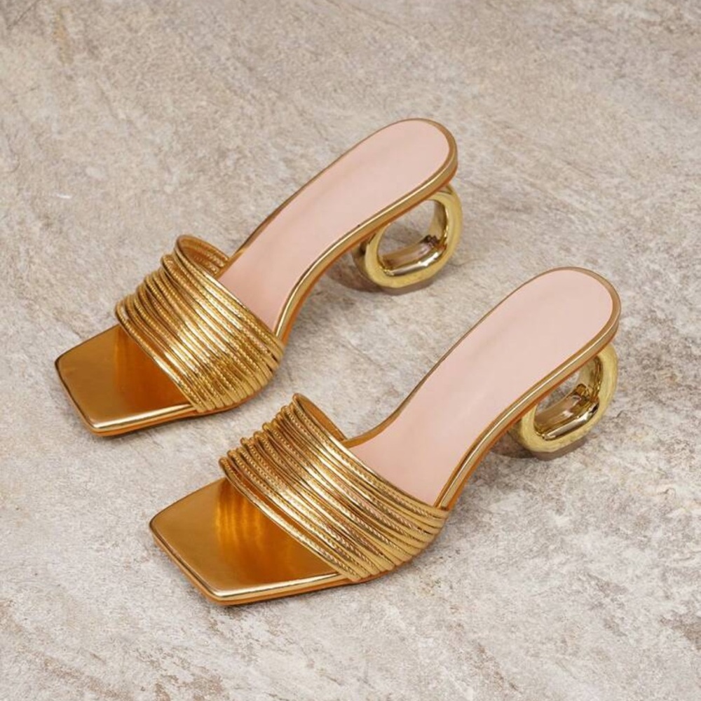 Gold Women's Slide Sandals